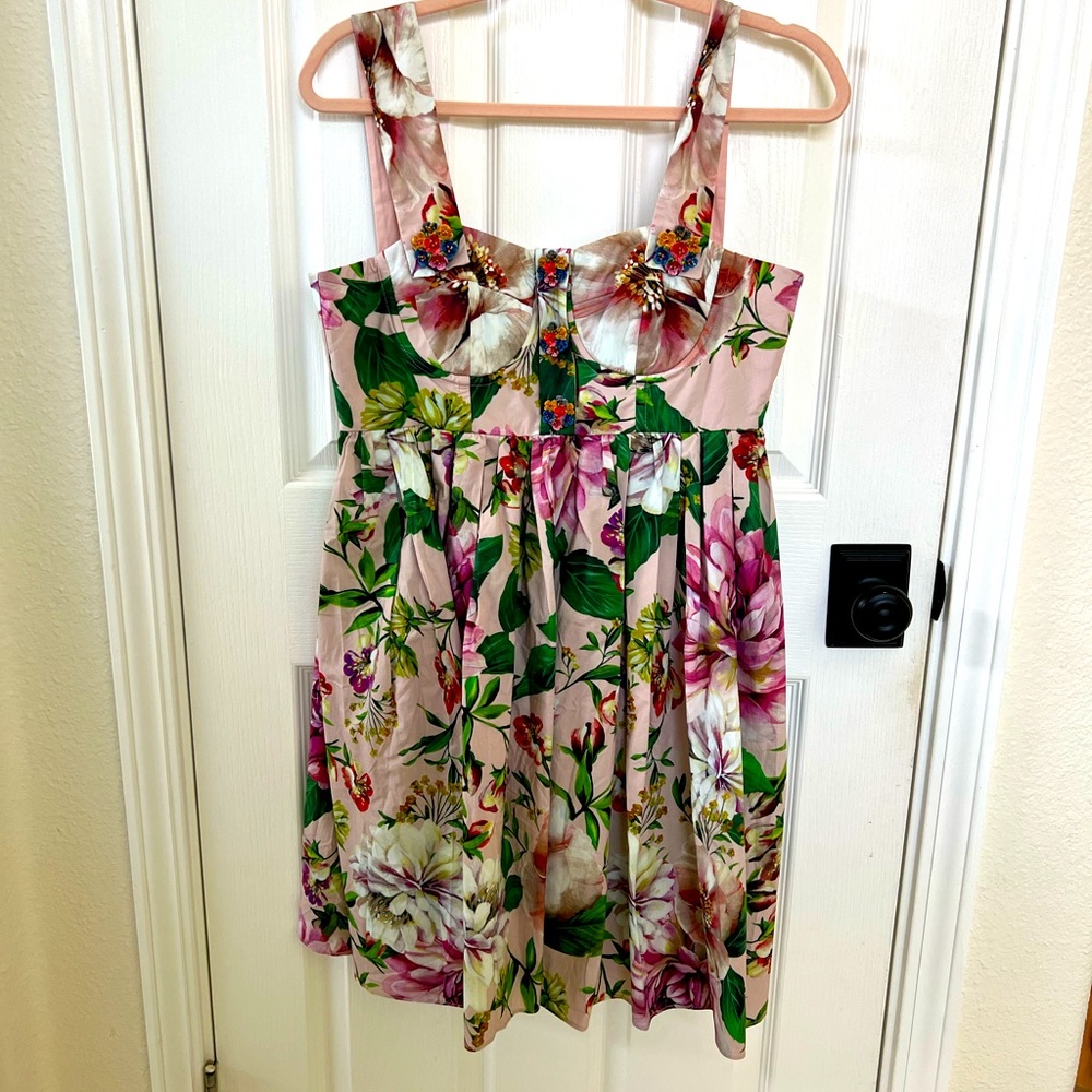 Flower printed mini dress